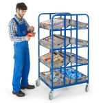 Kommissionierwagen 4 doppelseitige Ladeflächen